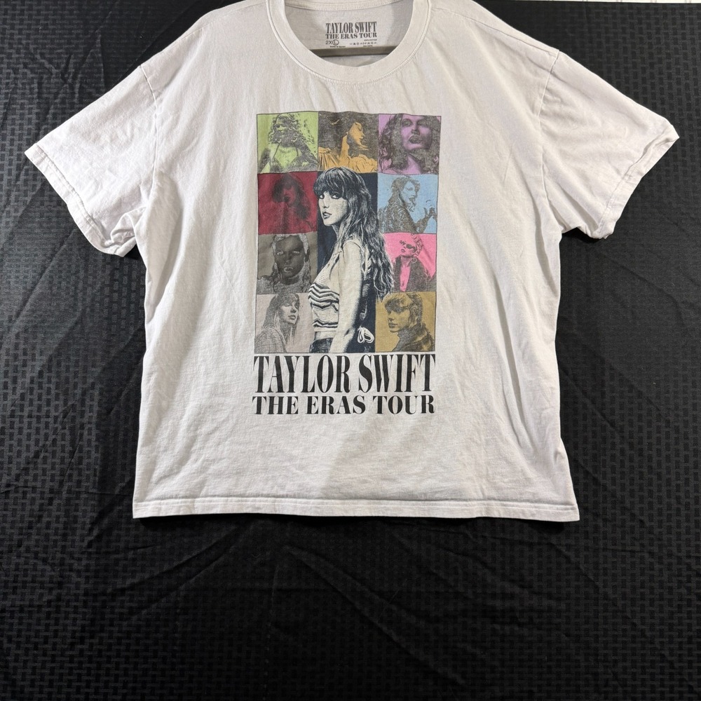 Taylor Swift Eras Tour Shirt White Concert Graphic Tee Size 2XL Official Merch